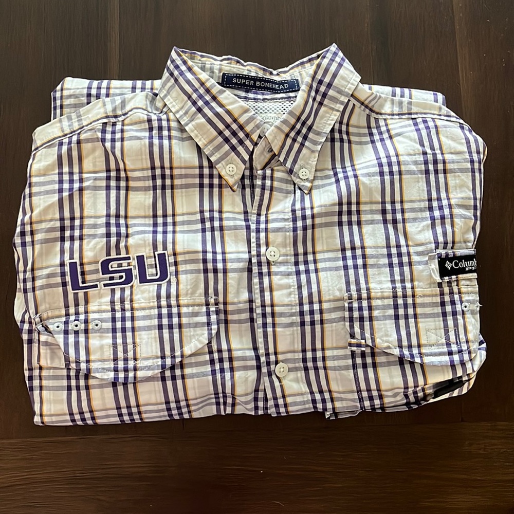 Columbia LSU fishing shirt